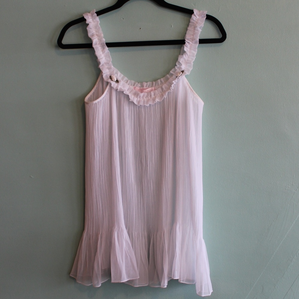 Victorias Secret White Pleated Babydoll Nightie